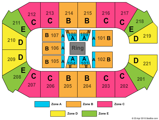 Rio Rancho Events Center WWE Zone Seating Chart